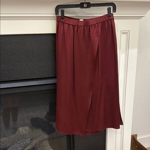 Vince Deep Red Midi Skirt